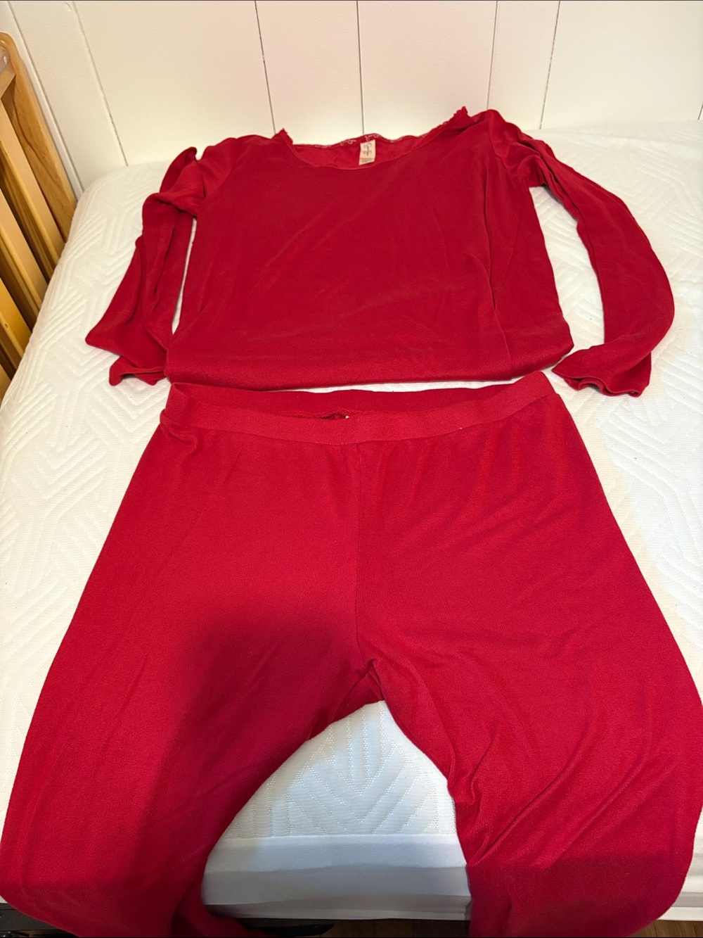 Jessica Simpson Red Long-Sleeve Pajama Set